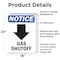 Signmission Gas Shutoff (Down Arrow) Sign With Symbol, 18 in W x Rectangle, Vinyl Decal OS-2PACK-NS-D-1824-V-13023 - alternate 2